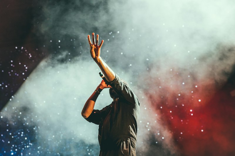 Singer performing